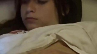 Window hot college girl watching porn on phone