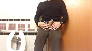 I jerk-off in the hospital public bathroom, almost caught. I forgot to lock the door.