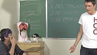 Naughty gay students anal fuck and cum