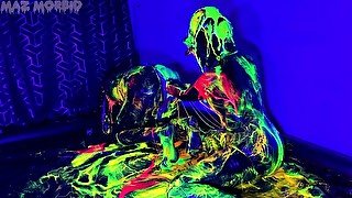 UV Gas Mask Latex Gimp Double Anal Fisting with Patricia and Maz Morbid