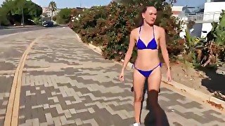 Bikini stripped in public