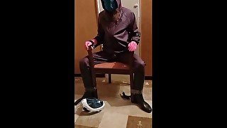 Rainwear self bondage & breathplay