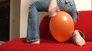 Addison Plays With A Balloon In Amateur Scene