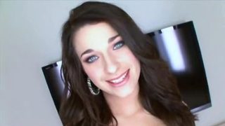 Good-looking breasty teenager is making a perfect Blowjob