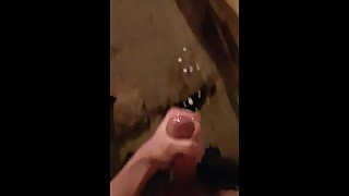 Teen cumshots all over abandoned building floor