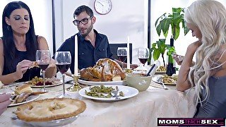 Mom Fucks Son & Eats Teen Creampie For Thanksgiving Treat