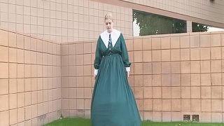 Danielle in Old Time Dress Masturbates Outside with Toys!