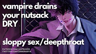 Sloppy sex with a Powerbottom Vampire  Drain your nuts dry  NSFW ASMR & Male Moaning Roleplay