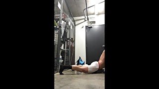 Humping my clothes full of piss and cumming with my weighted ball stretcher