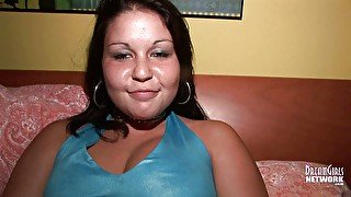 Horny brunette proves that she's a 3 hole slut