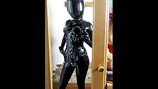 【Japanese BDSM】Latex Cat Helmet Girl