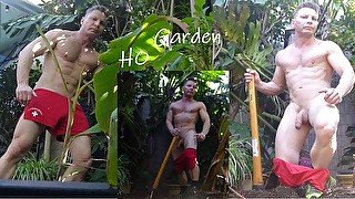 Garden Ho - Aussie Tradie Putting Huge Muscles to work Then stripping naked Zak