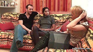 French Desi Girl In Threesome