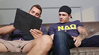 Horny gay dude eats ass of his best friend and fucks him good