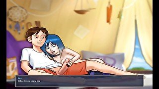 Summertime saga - classmate blue hair teen eve take my cook