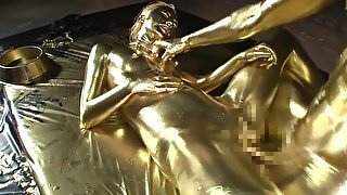 Gold Bodypaint Fucking Japanese Porn