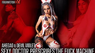 Devil Violet In Sexy Doctor Prescribes The Fuck Machine