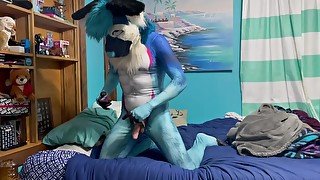 Quick fap in partial suit