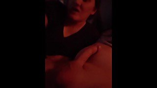 Fiance sucking and slapping my cock