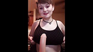 I want you to cum for my big boobs- goth pov dildo titfuck onlyfans leak!