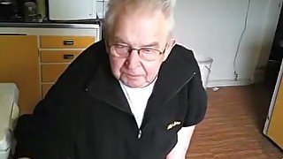 Grandpa stroke and play on cam