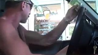 Str8 drive-thru with his dick out