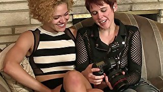 Neat redhead Lily Cade wants to lick her curly haired GF's twat with love