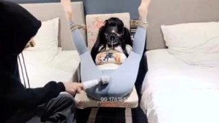 Restrained Japanese slut gets her pussy vibrated to climax