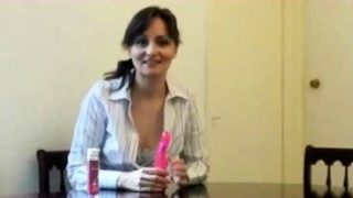 Provoking brunette milf blows a cock and teases with a dildo