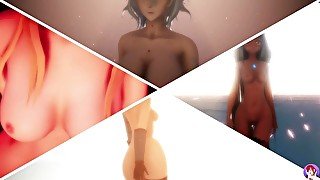 MMD R18 Sexy Walk Compilation / Split Screen