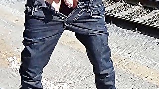 Masturbating at the train station