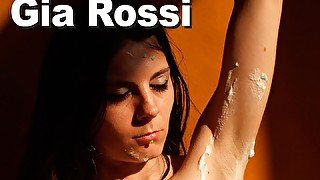 Gia Rossi shaves pussy & armpits