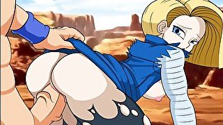 ANDROID 18 SURPRISED WITH A COCK (DRAGON BALL HENTAI)