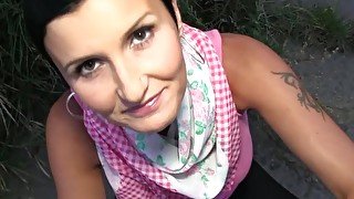 PublicAgent Short haired babe fucks for cash