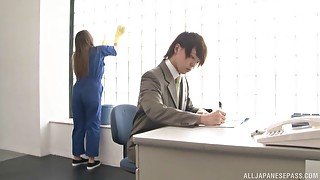 Appealing Japanese cleaning lady wants sex