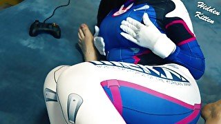 Overwatch D.Va Cosplay Footjob FULL VIDEO - Hidden Kitten