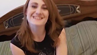 StrictlyHands - Redhead Lucy Fire Jerks Cock And Gets Cum On Her Tits