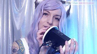 SFW ASMR Kitty Counting You to Bedtime - PASTEL ROSIE Neko Girl Cosplay - Relaxing Amateur Twitch