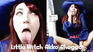 Little Witch Academia Akko Ahegao OmankoVivi FULL VID Cosplay Tongue Fetish