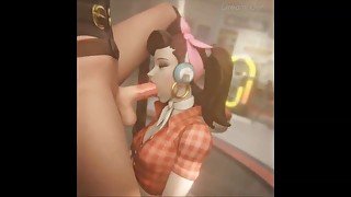 D.Va Loves To Suck Futa Cock