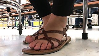 Candid feet in class 11