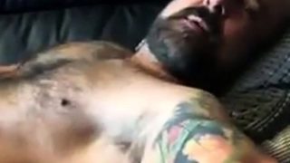 Hot Hairy Muscle Daddy Jerks Off for Me and Cums