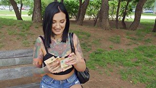 Brunette accepts cash for a few rounds of POV sex on cam