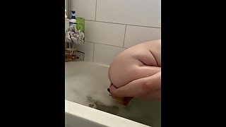 I DP myself with two of my toys in the bathtub!