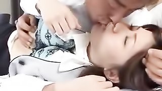 Sweet Japanese AV model bimbo starts having rough sex with this guy