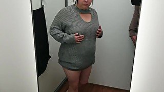 Sexy BBW in a Store's Dressing Room