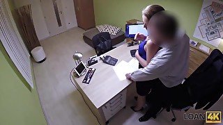 LOAN4K. Inexperienced chick passes sex casting in credit agency