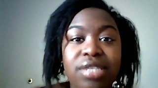 Ebony chick exposes her adorable bubbled ass and big juicy tits