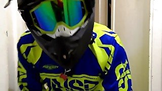 motocross  rider jerks off