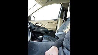 Horny driving again! Stripped off pants while driving to masturbate and cum. Risky!